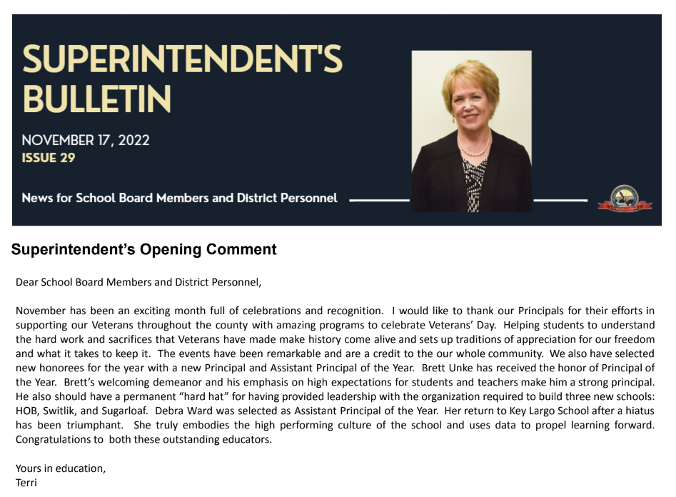  Superintendent's Bulletin - November 17, 2022